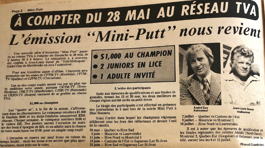 Émission Mini Putt revient pour une 3e année d'affilée