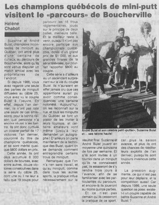 Jounal La Seigneurie: Suzanne Buist et André Buist visitent le terrain de Boucherville