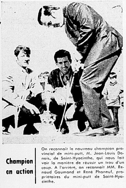 Le nouveau champion provincial Jean-Louis Donais s'exécute sous les regards de Renaud Gaumond et René Phaneuf
